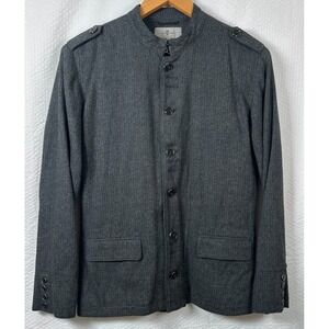 7 FOR ALL MANKIND Men's‎ M Jacket Mandarin Collar Buttoned Epaulets Preppy Retro